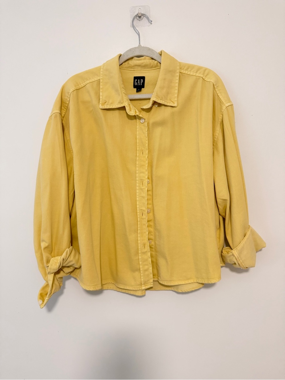 GAP Washed Light Yellow denim Button-Down Shirt